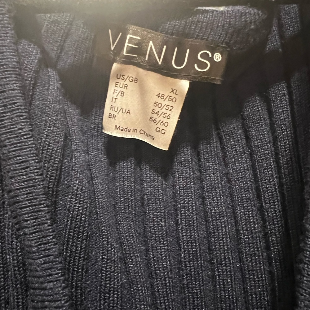 VENUS Navy Off-the-Shoulder Sweater Cold Shoulder - Picture 4 of 5